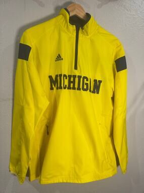 Adidas University of Michigan Half Zip Pullover Small